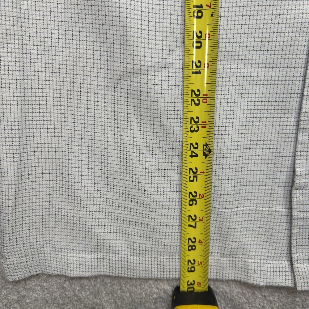Quiksilver Mens L White Micro Check Short Sleeve Button Up Shirt Surf - Picture 5 of 7